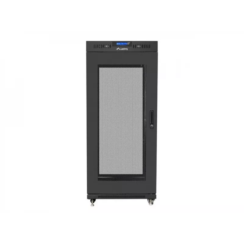 Lanberg FF01-6627-23BL stāvošais 19 inch skapis 27U 600x600 mm melns