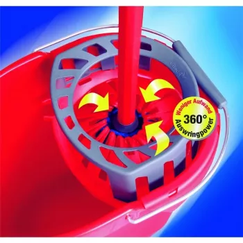 Vileda SuperMocio Torsion Power spainis ar mopa izgriezēju, sarkans