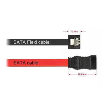 SATA kabelis DeLOCK 0.2m 2xSATAIII Melns