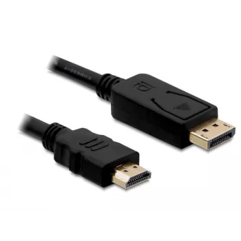 DeLOCK 82586 DisplayPort/HDMI kabelis 1m Melns