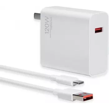 Xiaomi HyperCharge Original Type-C Kabelis 120W Balts + Lādētājs EU Kontaktdakša (MDY-13-EE)
