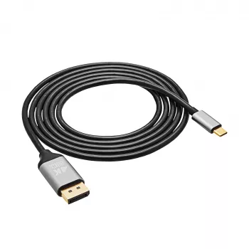 Akyga AK-AV-16 USB-C – DisplayPort kabelis, 4K 60 Hz, 1,8 m, melns