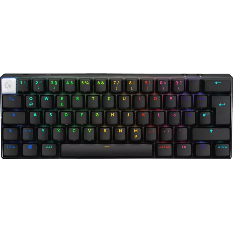 Logitech G PRO X 60 spēļu tastatūra, 60%, QWERTZ, melna, USB/LIGHTSPEED/Bluetooth
