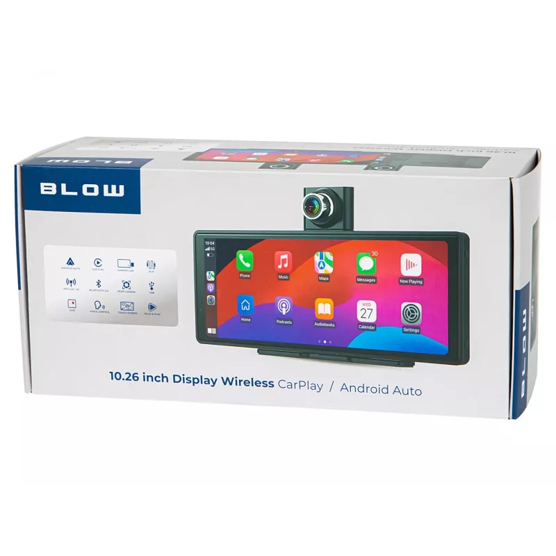 Multimēdiju stacija BLOW Wireless CarPlay 5.0 modelis 78-430# — bezvadu Apple CarPlay ierīce automašīnai