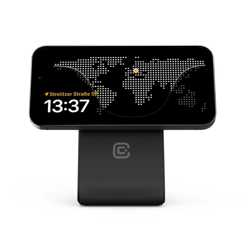Crong CRG-MSPS-BLK iekštelpu lādētājs viedpulksteņiem, melns, bezvadu, Lightning/USB
