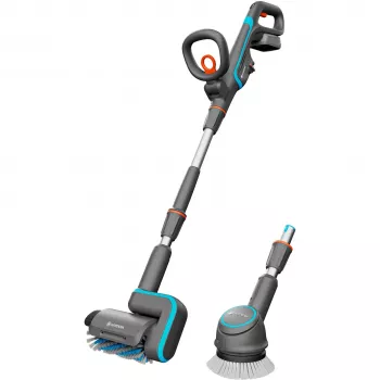Bezvadu grīdu tīrītājs AquaBrush Universal 18V P4A, cieto grīdu tīrītājs Pelēks/tirkīzs, Li-Ion Akumulators 2,5Ah P4A, POWER FOR ALL ALLIANCE