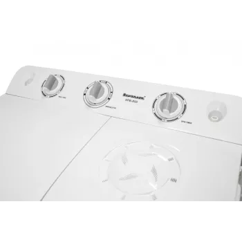 Daļēji automātiskā veļas mašīna Ravanson XPB-800 — 7.5 kg, 1400 RPM, augšējā ielāde, balta