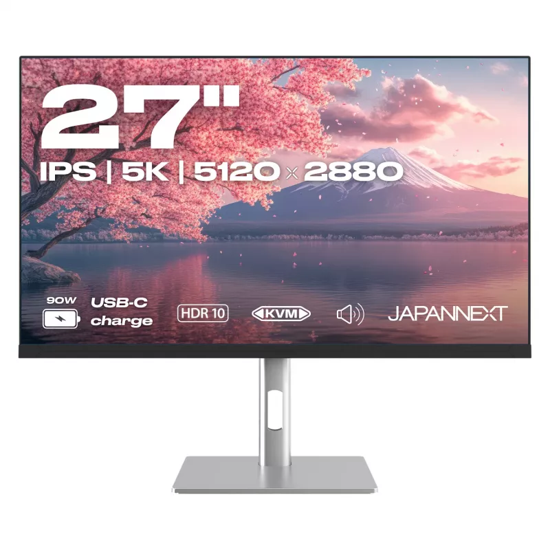 JAPANNEXT JN-IPS275K-HSPC9 27 collu 5K IPS monitors – HDMI/DP, USB hubs, iebūvēti skaļruņi