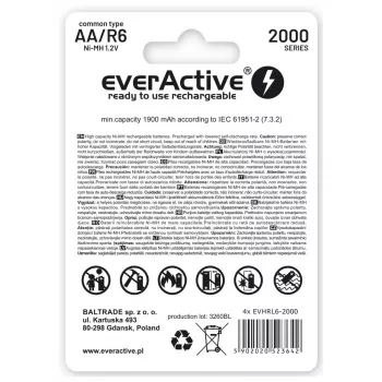 Everactive EVHRL6-2000 uzlādējama AA baterija, NiMH, 2000 mAh