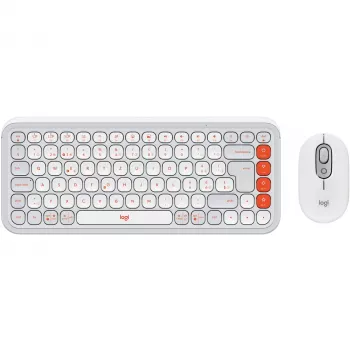 Pele Logitech POP Icon Combo Bluetooth QWERTZ Šveices Oranžs Balts