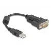 DeLOCK 61549 Seriālais kabelis 0,25 m USB Type-A uz RS-232 Melns