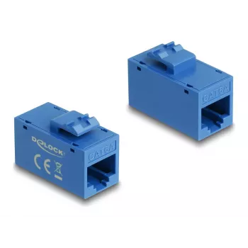 Keystone modulis DELOCK 90642 — plakans RJ-45 ieliktnis, zils, 16.2×30×20.5 mm