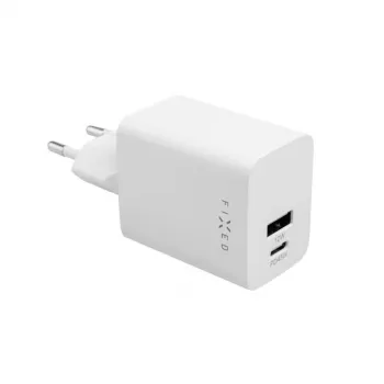 Ceļojumu lādētājs FIXED Fixed Mini USB-C/USB 45W — kompakts divu portu sienas lādētājs