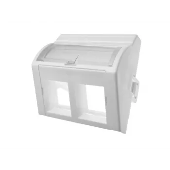 Adapter 45x45 2xRJ45 izliekts leņķa Alantec OS022 — 2-portu RJ45 leņķa savienotājs