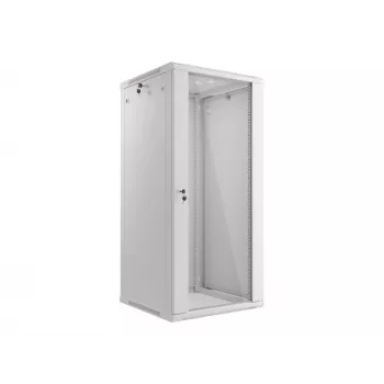 Lanberg sienas montāžas sadales skapis 19'' 27U 600x600mm pelēks (stikla durvis)