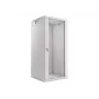 Lanberg sienas montāžas sadales skapis 19'' 27U 600x600mm pelēks (stikla durvis)