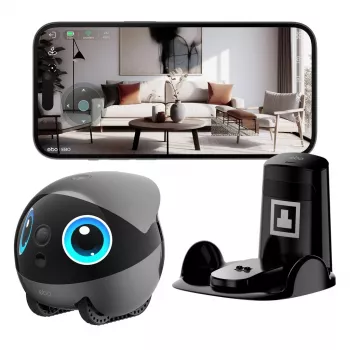 EnaBot Ebo Air 2 Plus mājas mobilais novērošanas robots ar AI kameru, Pelēks