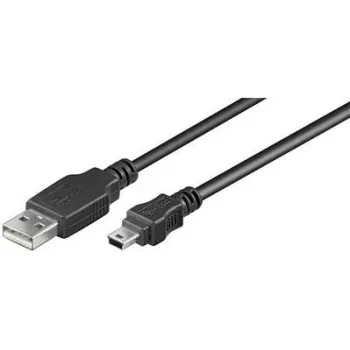 Goobay USB 2.0 Hi-Speed kabelis 1 m, melns — USB 2.0 spraudnis (A tips) > USB 2.0 mini spraudnis (B tips, 5 kontakti) (45740)