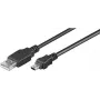 Goobay USB 2.0 Hi-Speed kabelis 1 m, melns — USB 2.0 spraudnis (A tips) > USB 2.0 mini spraudnis (B tips, 5 kontakti) (45740)