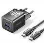 Vention TZ-FEQB0-EU-01 mobilais lādētājs sienas USB + kabelis 30W 2 porti