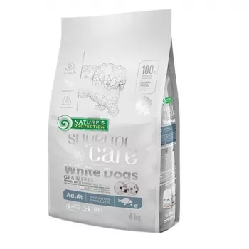 NATURE'S PROTECTION White Dogs GF White Fish Adult Small sausā barība suņiem 4 kg