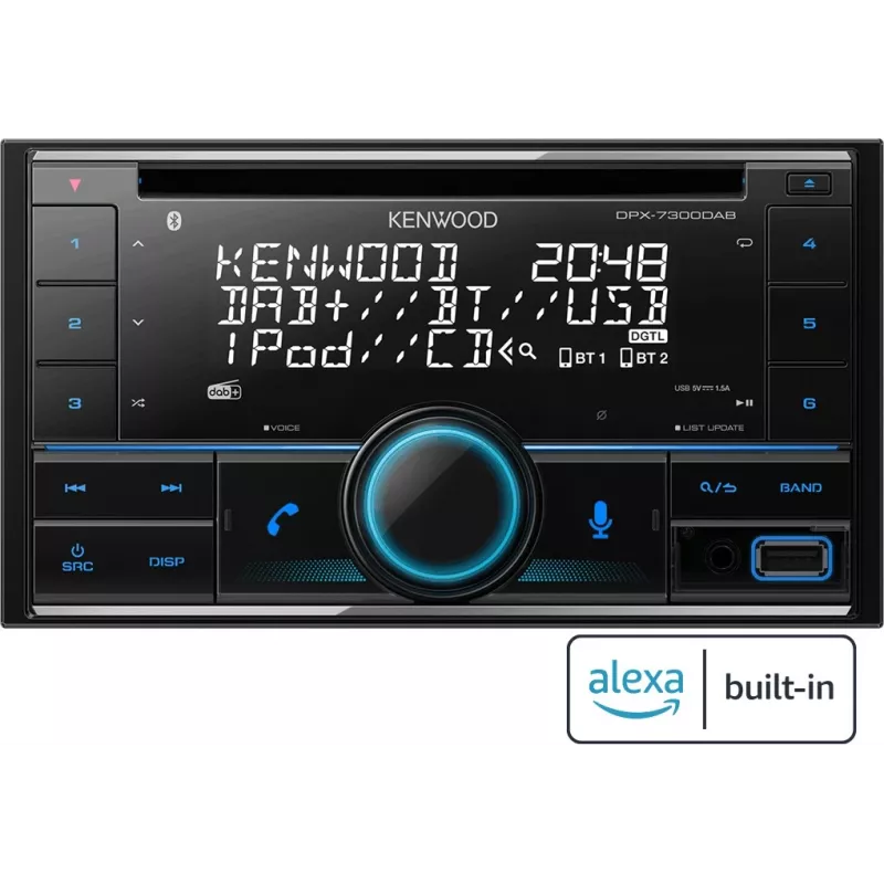 Kenwood DPX-7300DAB 2 DIN auto radio ar CD, DAB+ un Bluetooth