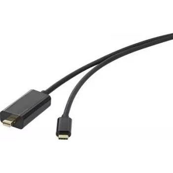 Renkforce USB / Mini-DisplayPort savienojuma kabelis [1x USB-C™ spraudnis - 1x Mini-DisplayPort spraudnis] 5 m Melns (RF-3421684)