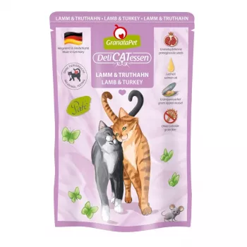 GRANATAPET DeliCATessen Jēra gaļa un tītars - slapjā kaķu barība - 85g