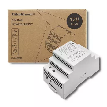 DIN sliedes barošanas bloks QOLTEC 24V 2.5A 60W pelēks