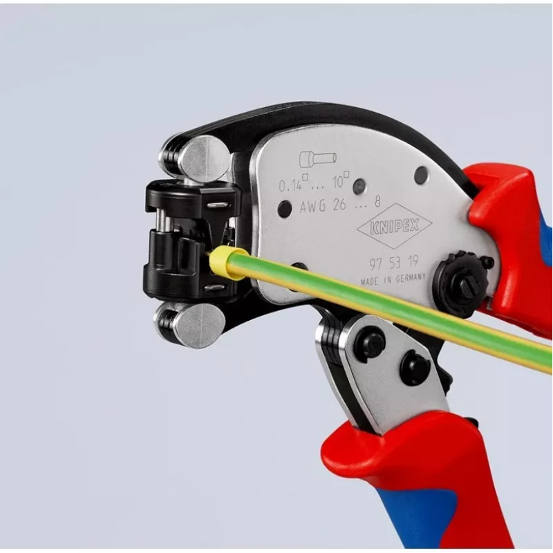 KNIPEX Twistor T pašregulējošās gofrēšanas knaibles vadu uzgaļu gofrēšanai