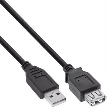 USB 2.0 pagarinātājkabelis InLine B-34610B USB-A vīriešu–sieviešu, melns, 100 iepakojumā