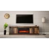 TV skapis Cama Meble GRANERO ar kamīna sekciju, 2000×567×350 mm, skaidu plātne/MDF, bīdāmās 2 durvis, matēts vecais koks