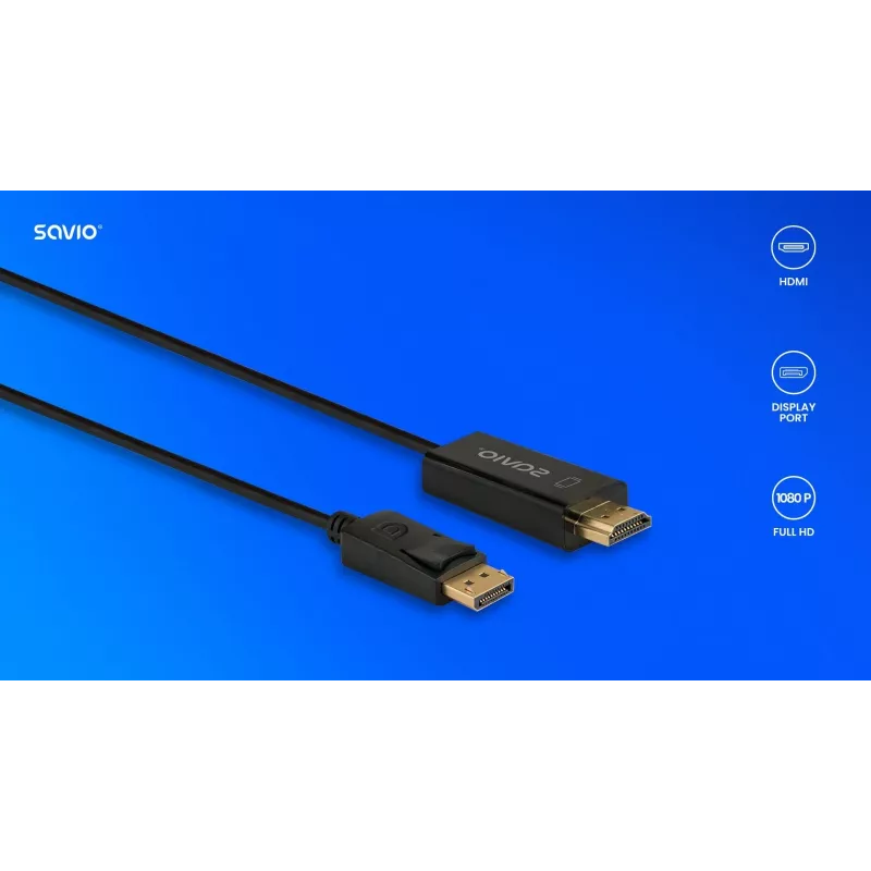 Savio DisplayPort-HDMI kabelis 1,5m, CL-183 SAVKABELCL-183