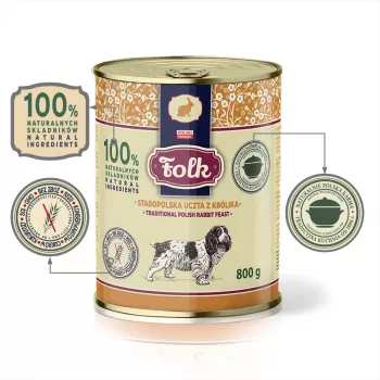 FOLK Tradicionāls poļu truša mielasts - slapjā suņu barība - 800g