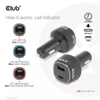 CLUB3D Auto lādētājs klēpjdatoram 63W, cigarešu šķiltavas, 24V, melns