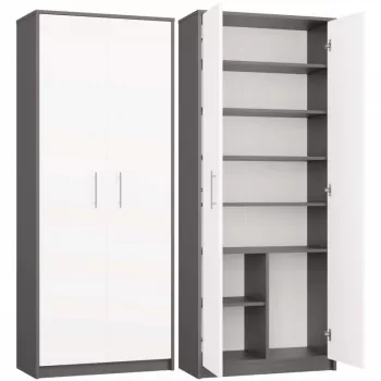 OLIV 2D CLOSED SHELVING UNIT, ANTHRACITE/Balts SET