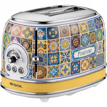 Ariete 155 Positano tosteris, 810W, 2 šķēles, 6 grauzdēšanas līmeņi, drupatu paplāte, atkausēšanas funkcija, automātiska izmešana, bez skavām