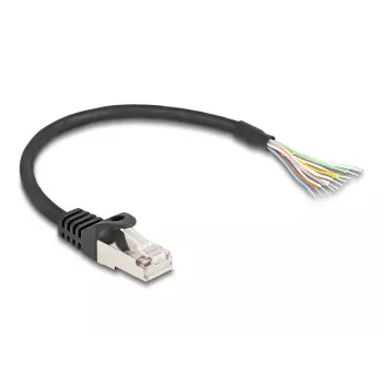 DeLOCK kabelis RJ50 vīrišķais uz brīviem vadiem S/FTP 0,25 m melns