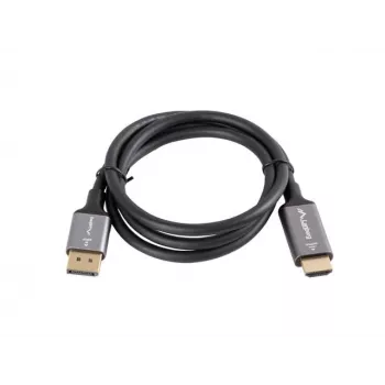 DisplayPort (vīrišķais) – HDMI (vīrišķais) kabelis 1m 4K melns/sudrabs
