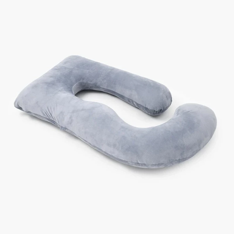 Momcozy PP101 U-veida grūtniecības spilvens, tumši pelēks velūrs