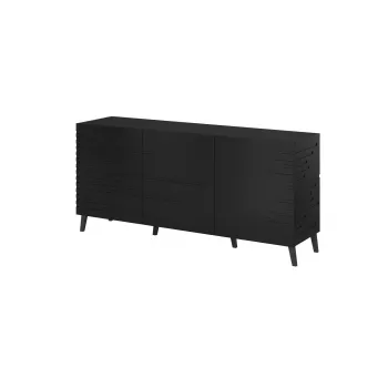 Kumode cama meble Nova 155x40x72 cm Melns Matēts, MDF rāmis 16 mm, durvis 18 mm