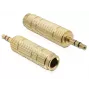 Pārejas kabelis DeLOCK 65360 3.5 mm – 6.35 mm Zelts