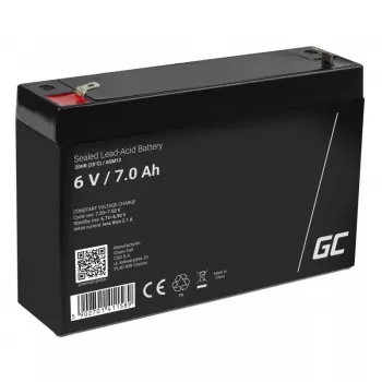 Uzlādējams slēgtais svina-skābes akumulators Green Cell AGM12 6 V 7000 mAh Melns