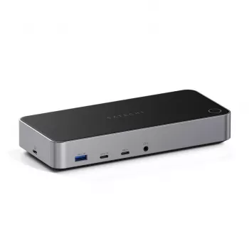 Satechi Triple 4K Display Wired Dock Melns Sudrabs 4K Ultra HD 60 Hz