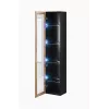 Vitrīnas skapis Cama Meble VIGO 180 sienas stikla vitrīna 1800×400×300 mm melns/wotan ozols