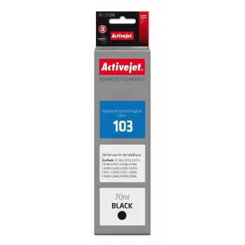 Activejet AE-103Bk tintas kārtridžs (aizstāj Epson 103 C13T00S14A; Supreme; 70 ml; 4500 lpp., melna)