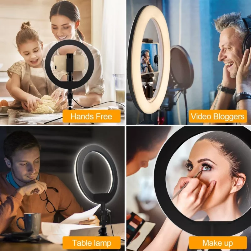 Maclean MCE610 10 12W LED gredzena gaisma ar statīvu un Bluetooth slēdzi