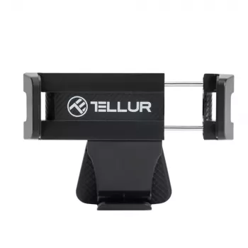 Telefona turētājs Tellur TLL171261 — universāls kompakts regulējama leņķa stiprinājums automašīnai un galdam, melns