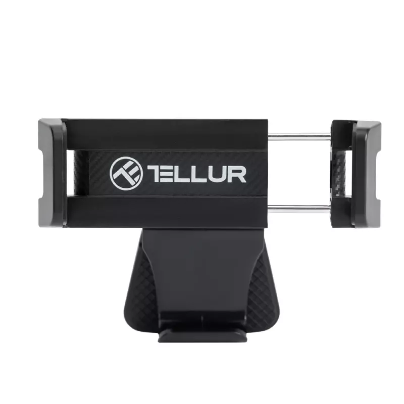 Telefona turētājs Tellur TLL171261 — universāls kompakts regulējama leņķa stiprinājums automašīnai un galdam, melns