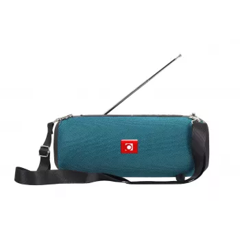 Pārnēsājams stereo skaļrunis GEMBIRD SPK-BT-17-G — Bluetooth 5.1, 5 W RMS, 1200 mAh, MicroSD, FM, AUX
